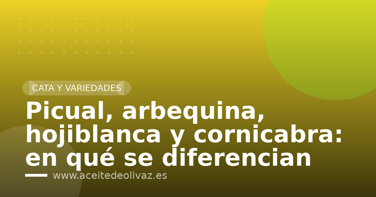 Picual, arbequina, hojiblanca y cornicabra: en qué se diferencian